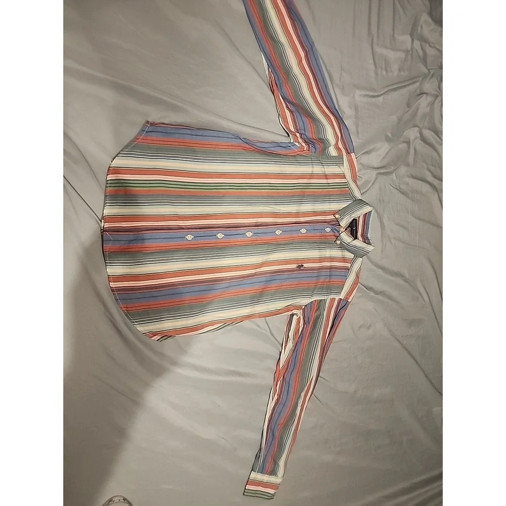 Ralph Lauren Kids Multi Color Long Sleeve Button Collar Fun Striped Small (8/10)